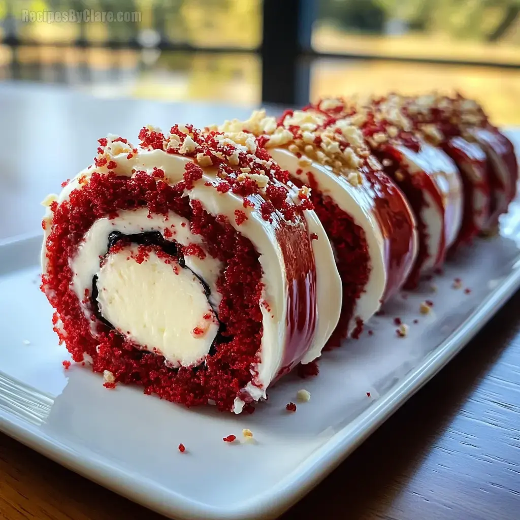 Red Velvet Cheesecake Sushi Roll Dessert