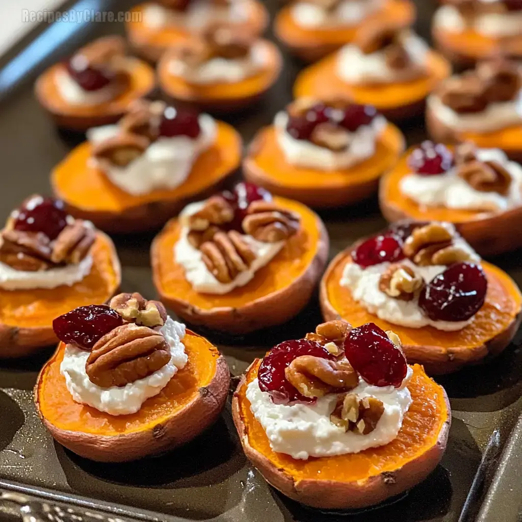 Roasted Sweet Potato Rounds with Whipped Goat Cheese