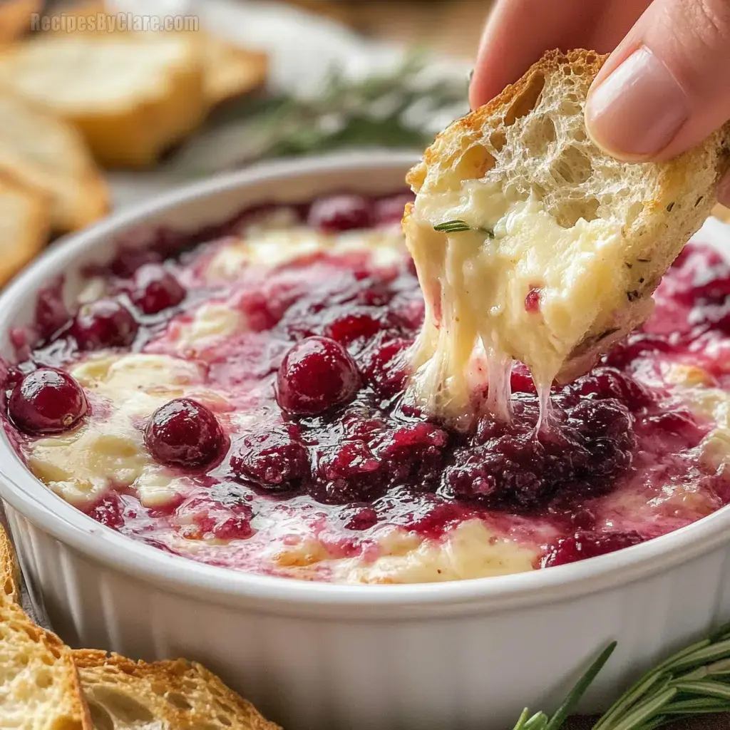 Cranberry Brie Dip with Honey & Rosemary