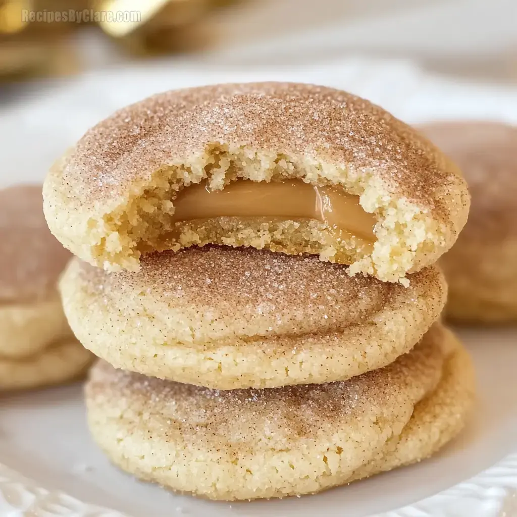 Caramel Stuffed Snickerdoodle Cookies