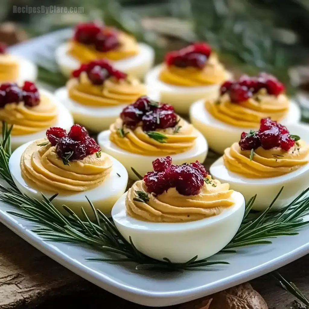 Harvest Cranberry Deviled Eggs