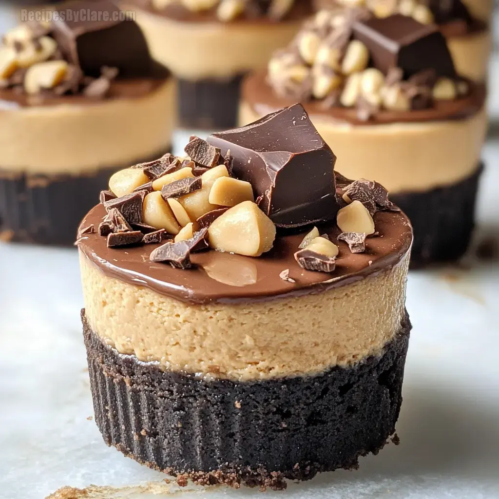 Chocolate Peanut Butter Mini Cheesecakes