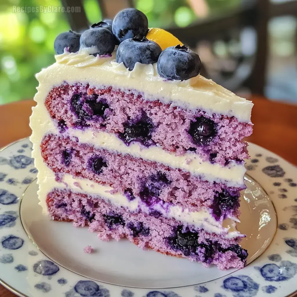 Blueberry Cake with Lemon Cream Cheese Frosting