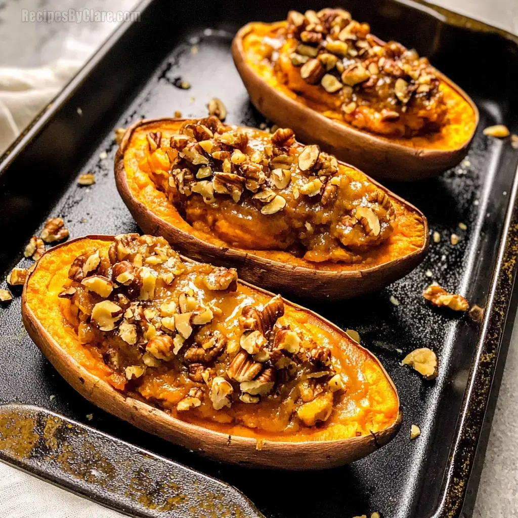 Maple Walnut Twice-Baked Sweet Potatoes