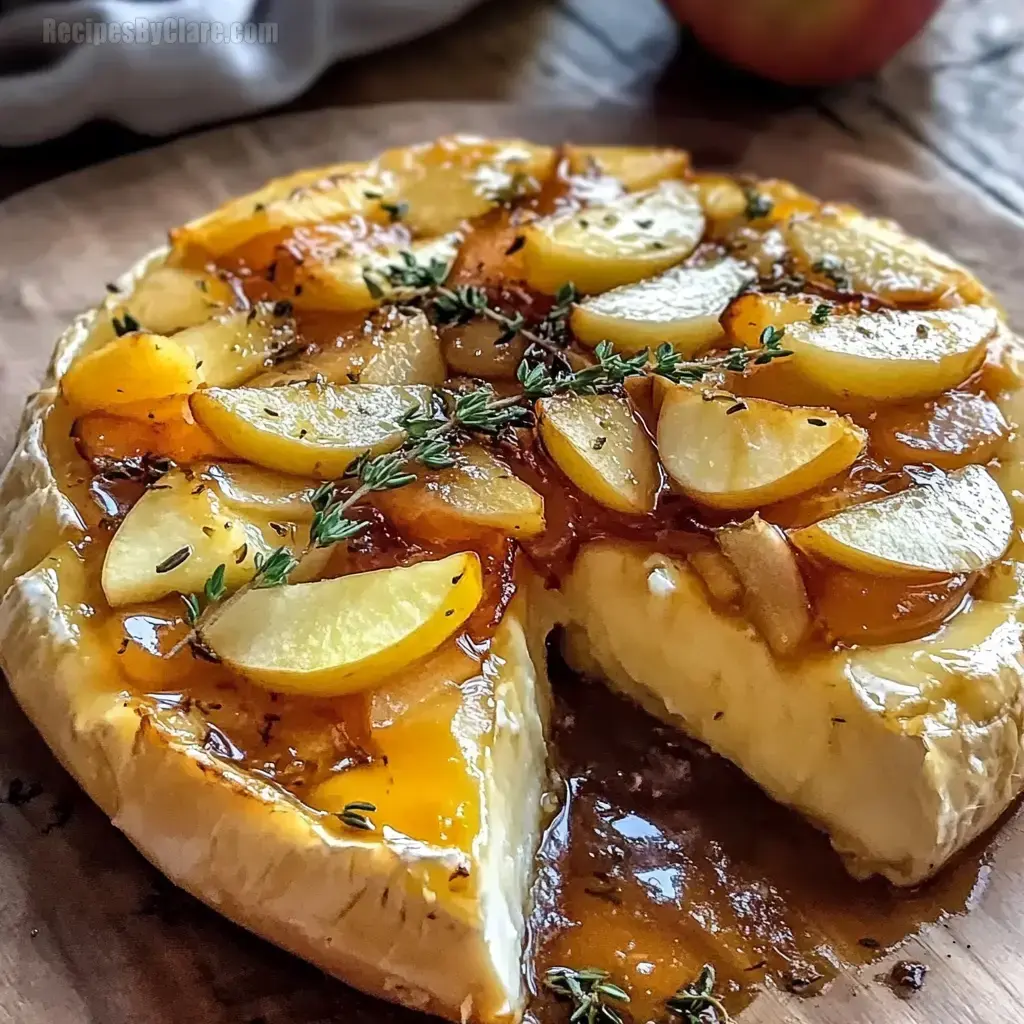 Golden Baked Brie with Caramelized Apples & Thyme