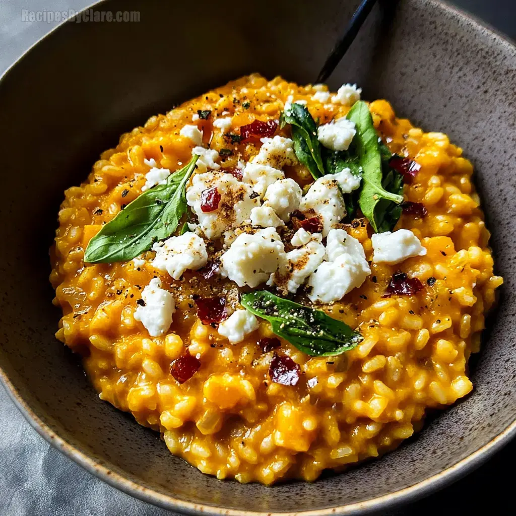 Pumpkin Risotto with Goat Cheese & Cranberries