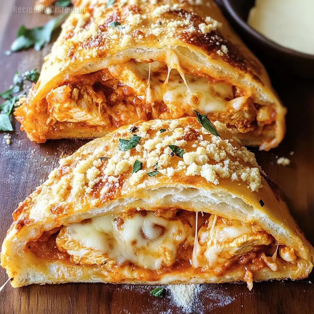 Cheesy Chicken Parmesan Calzone Delight