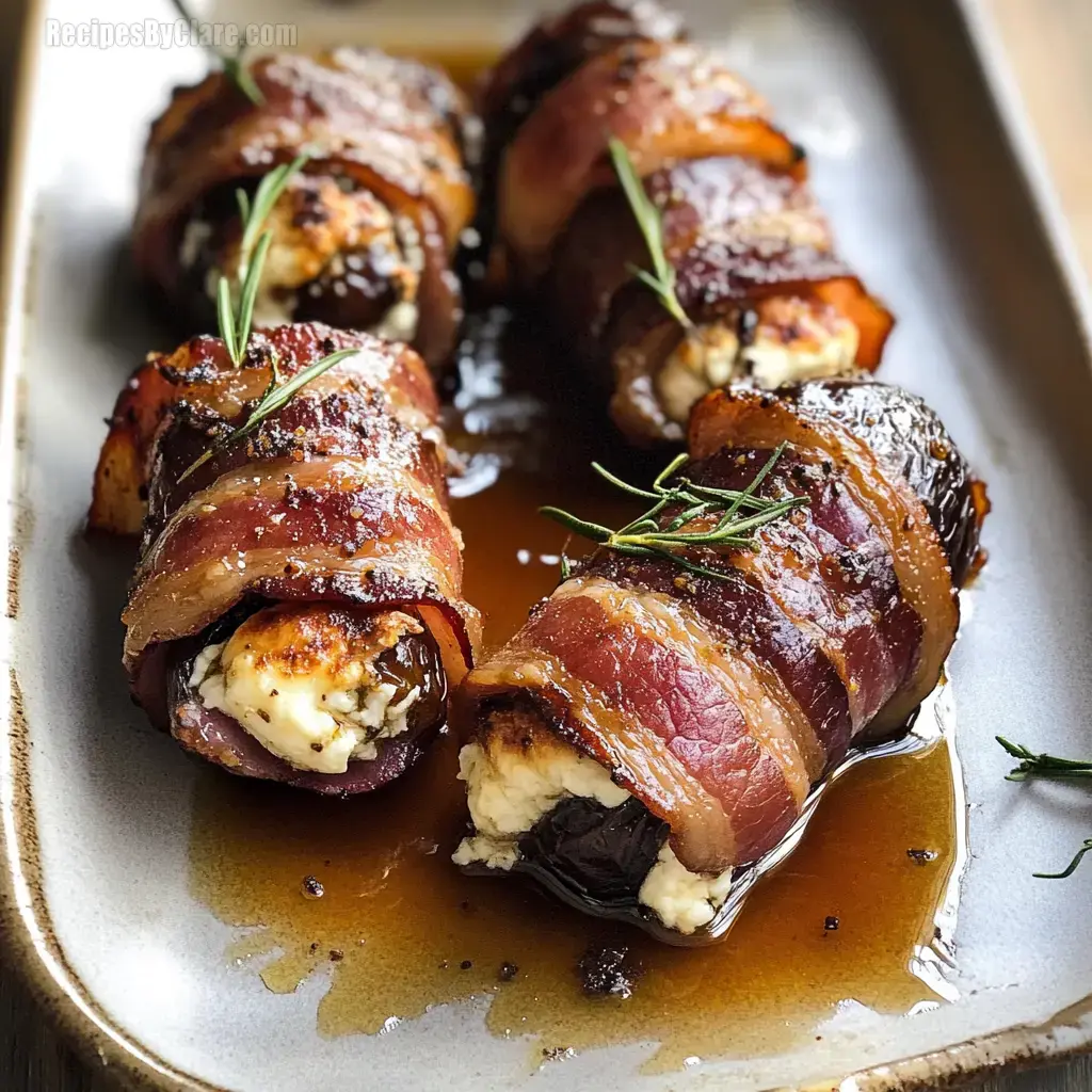 Goat Cheese Stuffed Bacon-Wrapped Dates