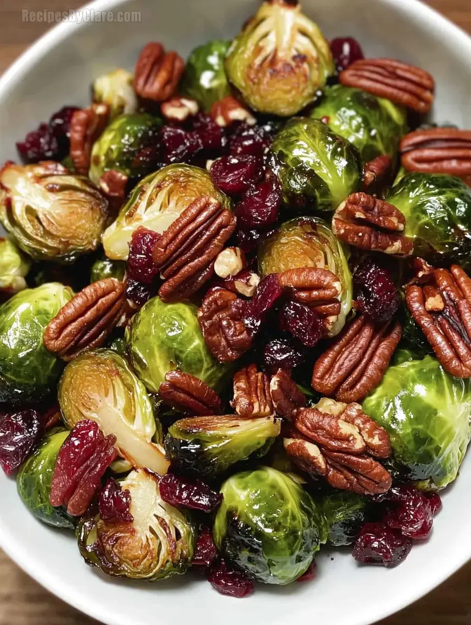 Brussels Sprouts with Bacon, Pecans & Cranberries