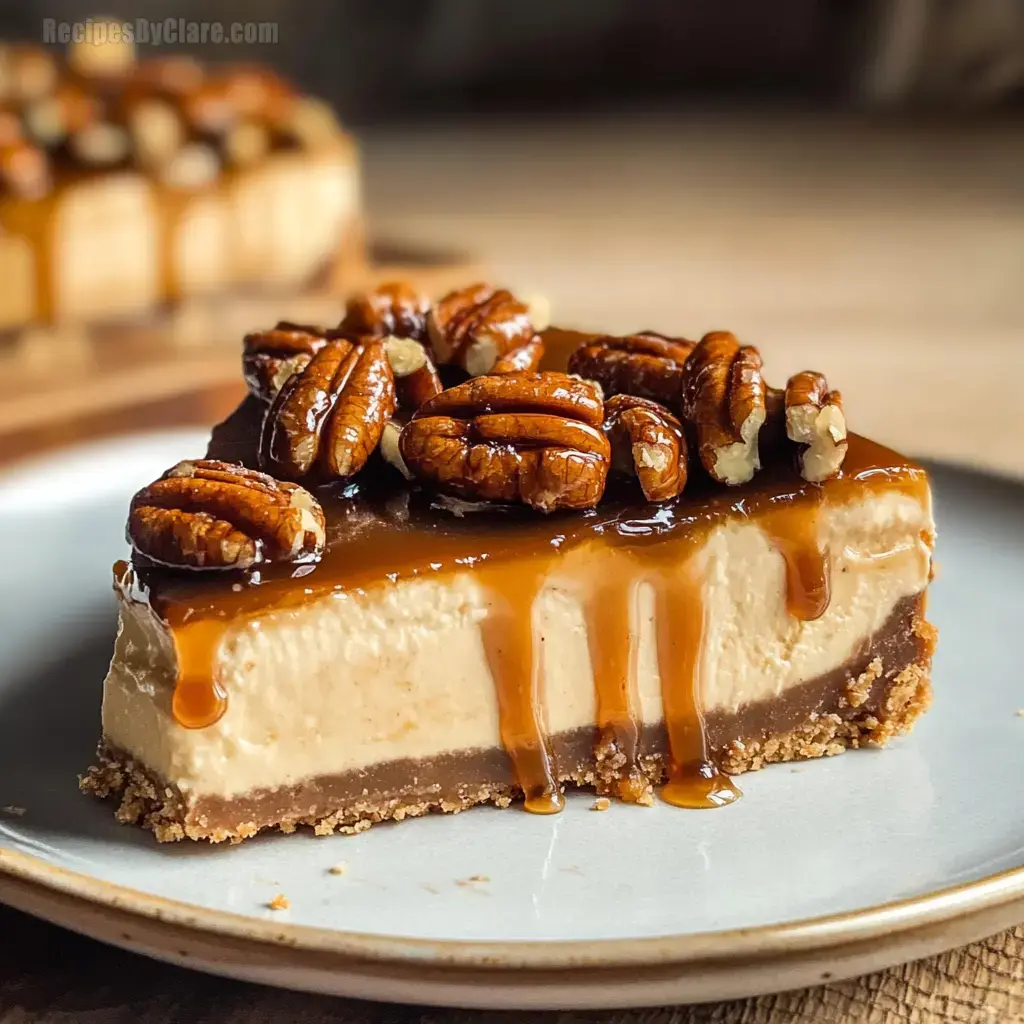 Vegan Caramel Pecan Pie Cheesecake