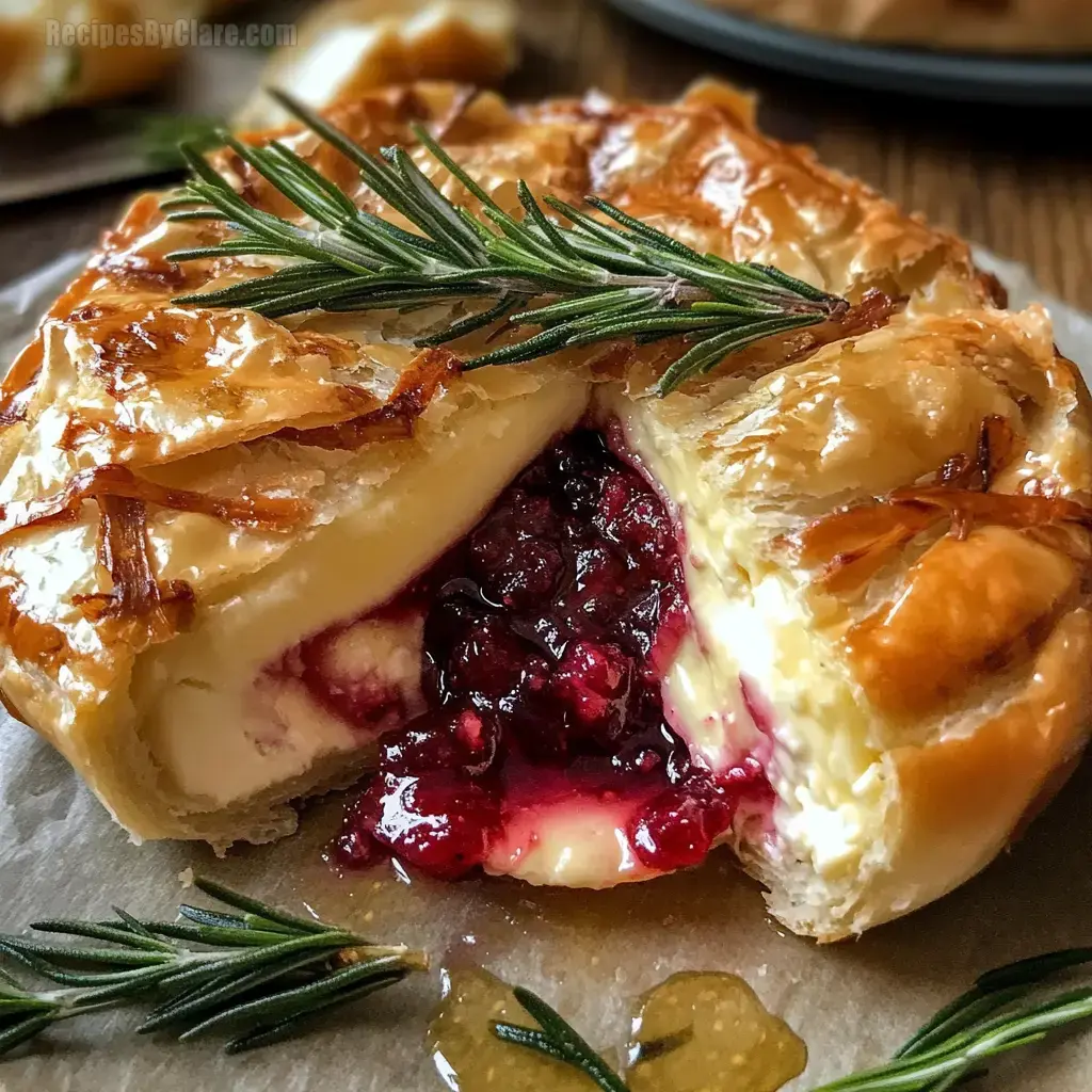 Baked Brie with Raspberry & Rosemary Jam