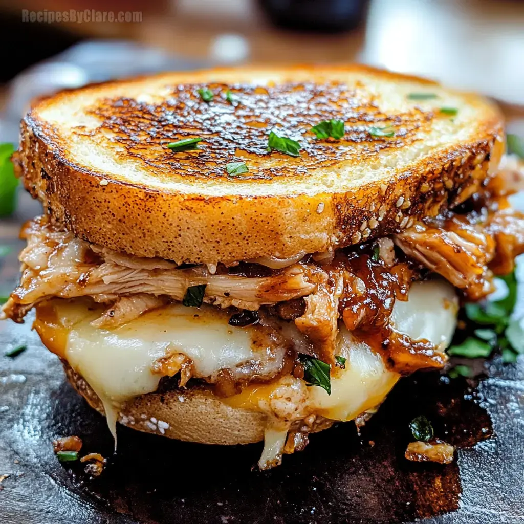 BBQ Chicken Grilled Cheese Sandwich