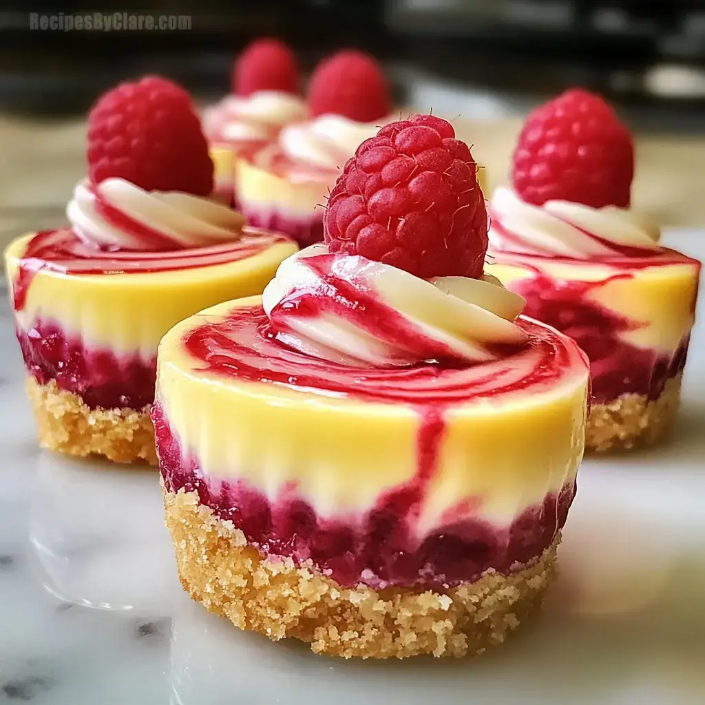 Lemon Raspberry Swirl Cheesecake Cups