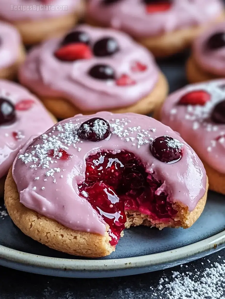 Strawberry Frosted Cherry Cookies