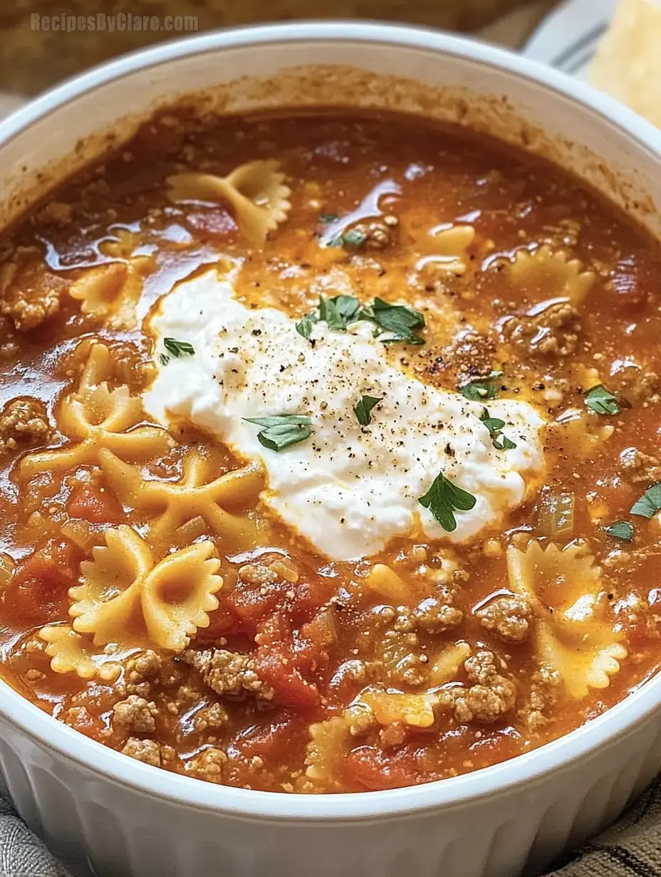 Lasagna Soup with Cheesy Goodness