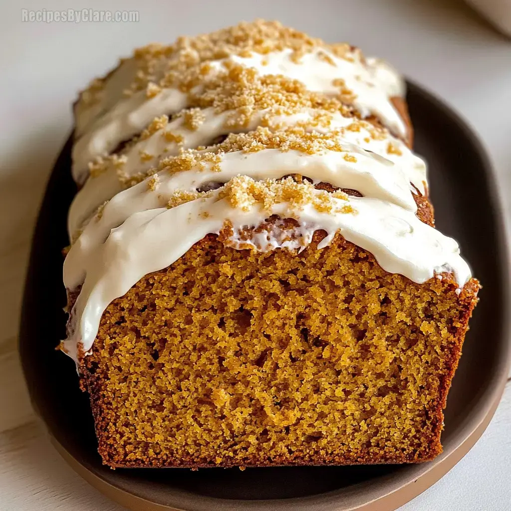 Pumpkin Bread With Cream Cheese Frosting