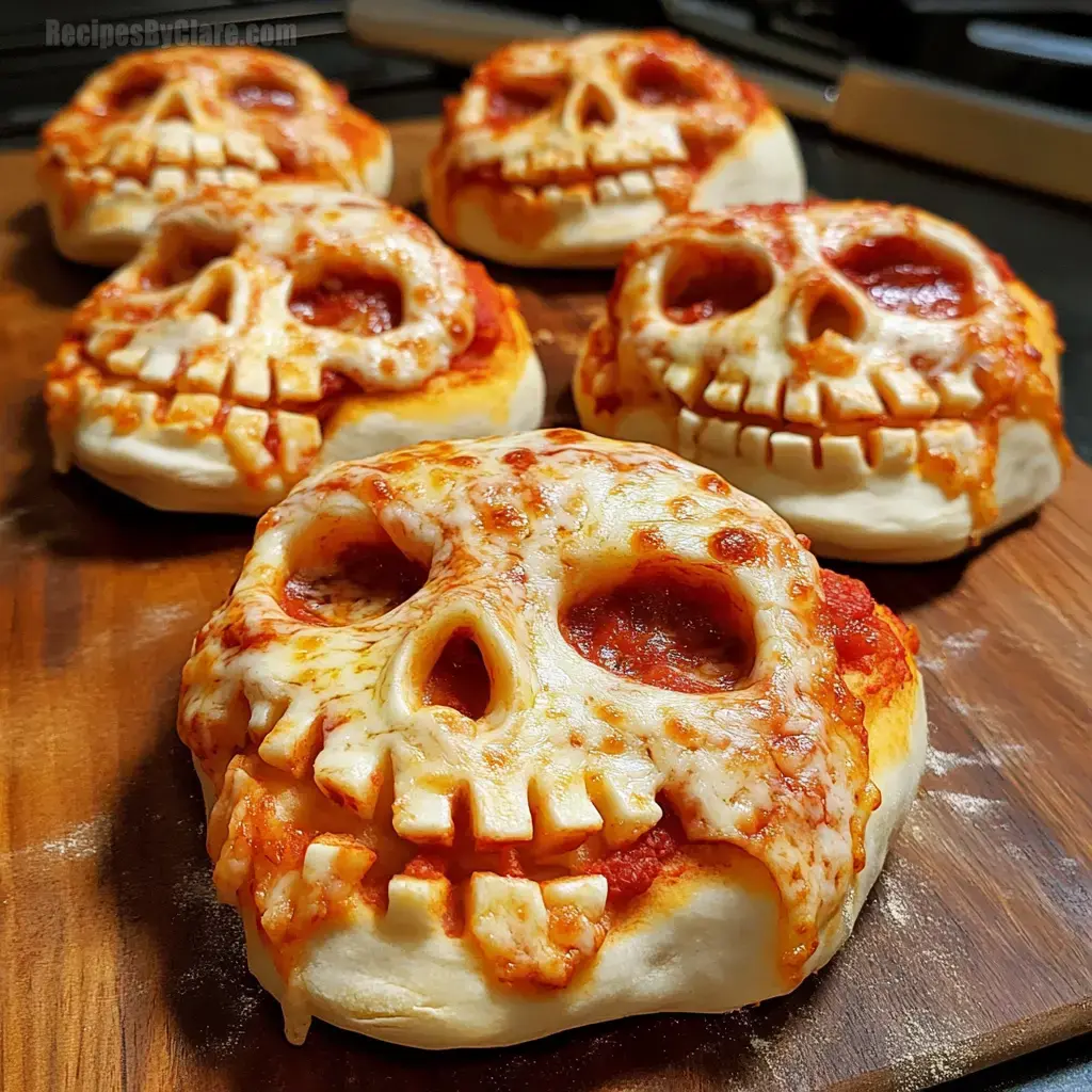 Halloween Pizza Skulls