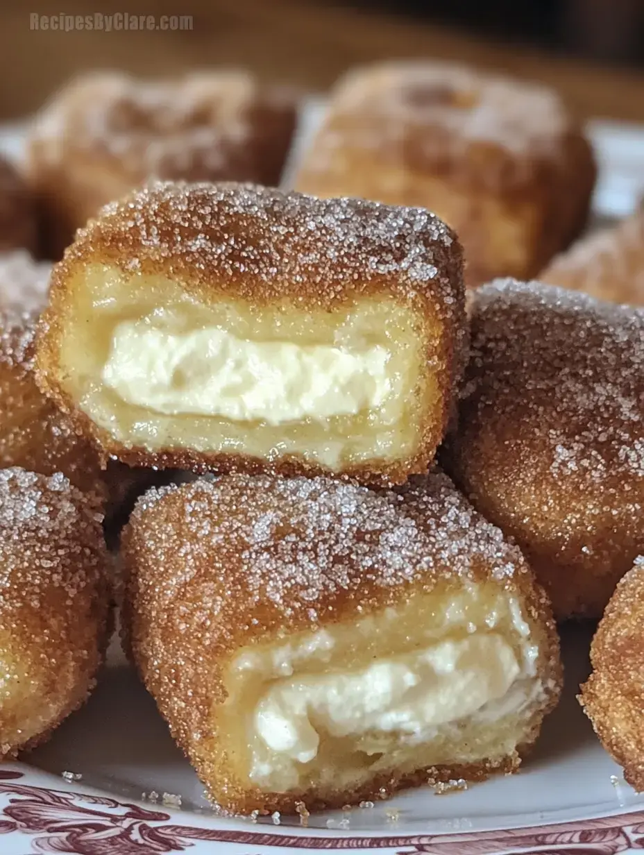 Churro Stuffed Cheesecake Bites