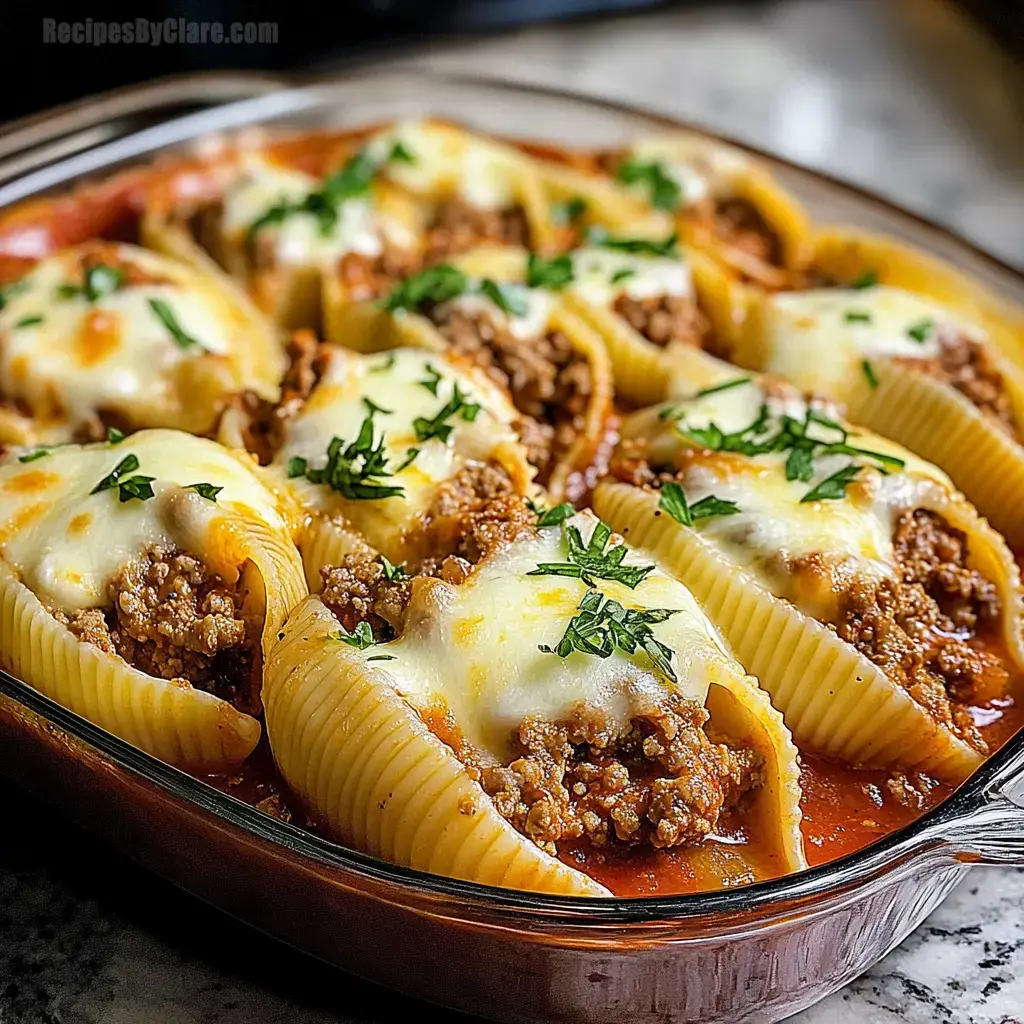 Creamy Ricotta Beef Stuffed Shells Pasta