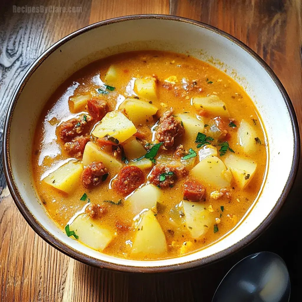 Spanish Potato Soup with Chorizo