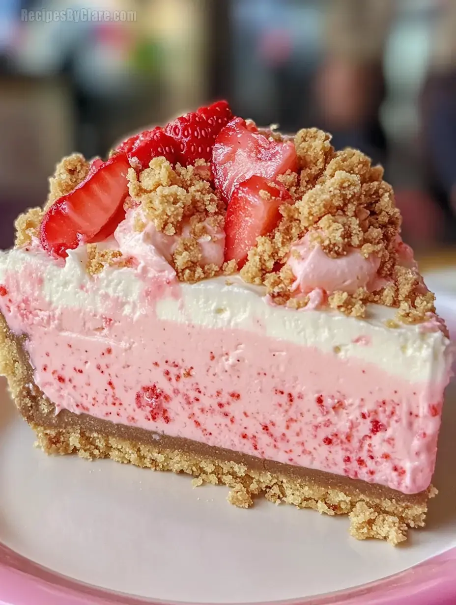 Very Strawberry Crunch Cheesecake Slice