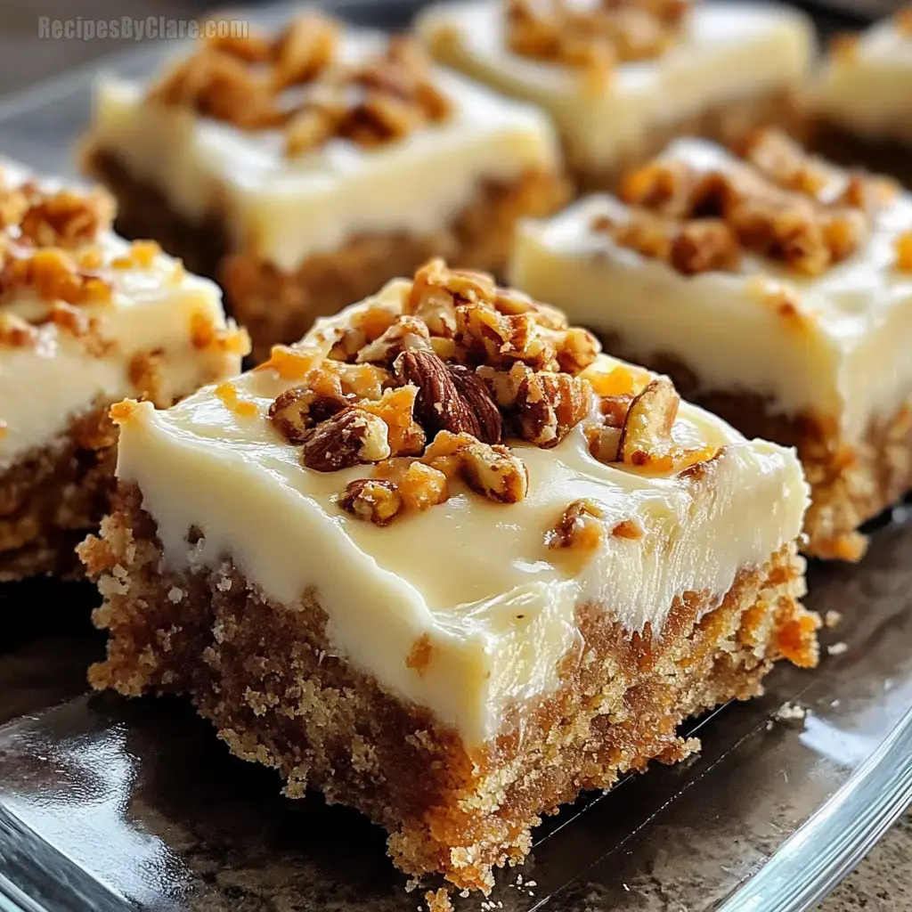 Decadent Carrot Cake Bars with Cream Cheese Frosting