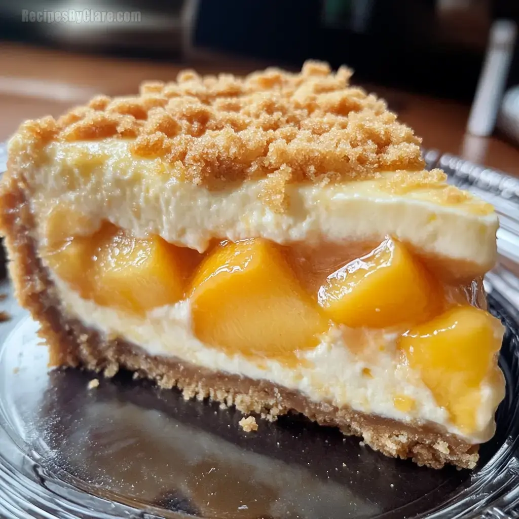 Peach Cobbler Stuffed Cheesecake