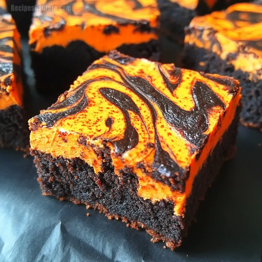 Halloween Cream Cheese Swirl Brownies