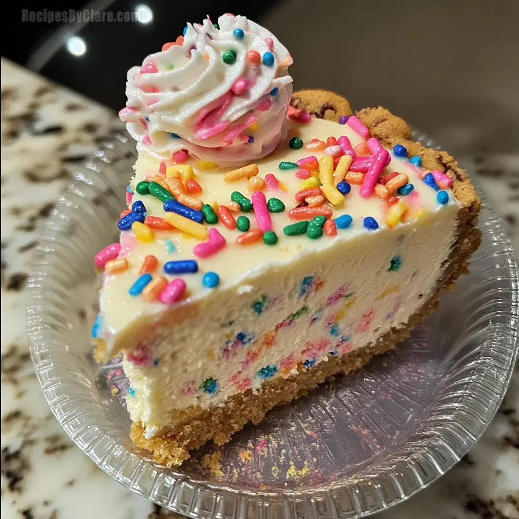 Funfetti Cookie Topped Cheesecake