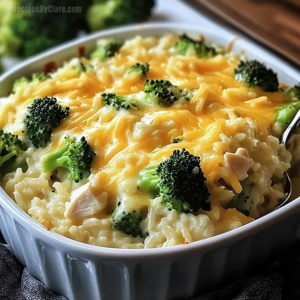 Broccoli, Rice, Cheese, and Chicken Casserole