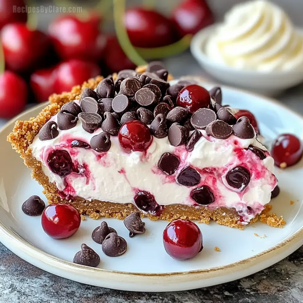 No-Bake Easy Cherry Chocolate Chip Pie