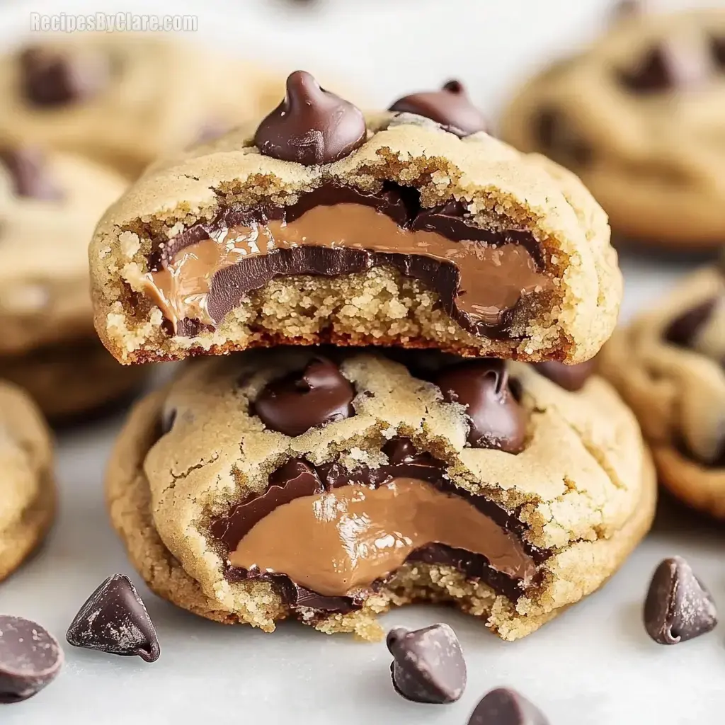 Peanut Butter Cup Stuffed Chocolate Chip Cookies