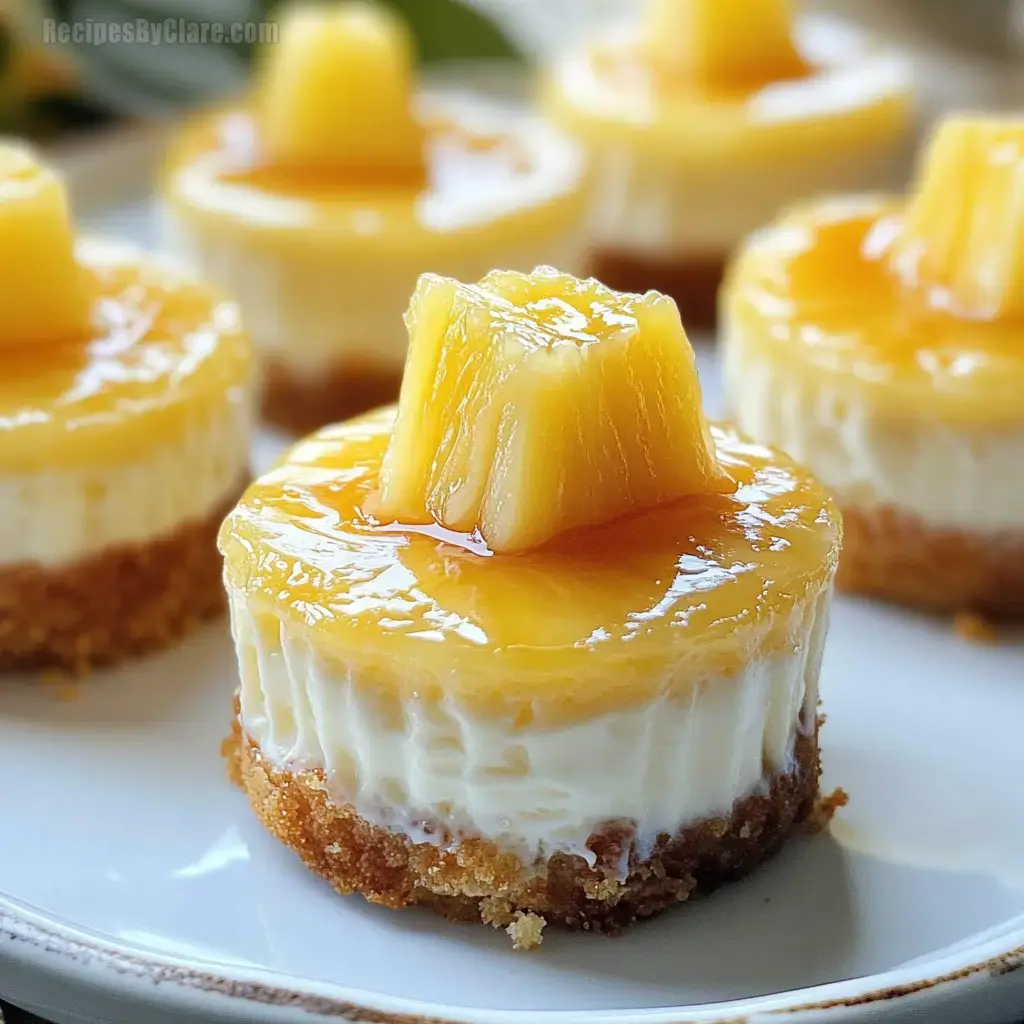 Tropical Pineapple Mini Cheesecakes