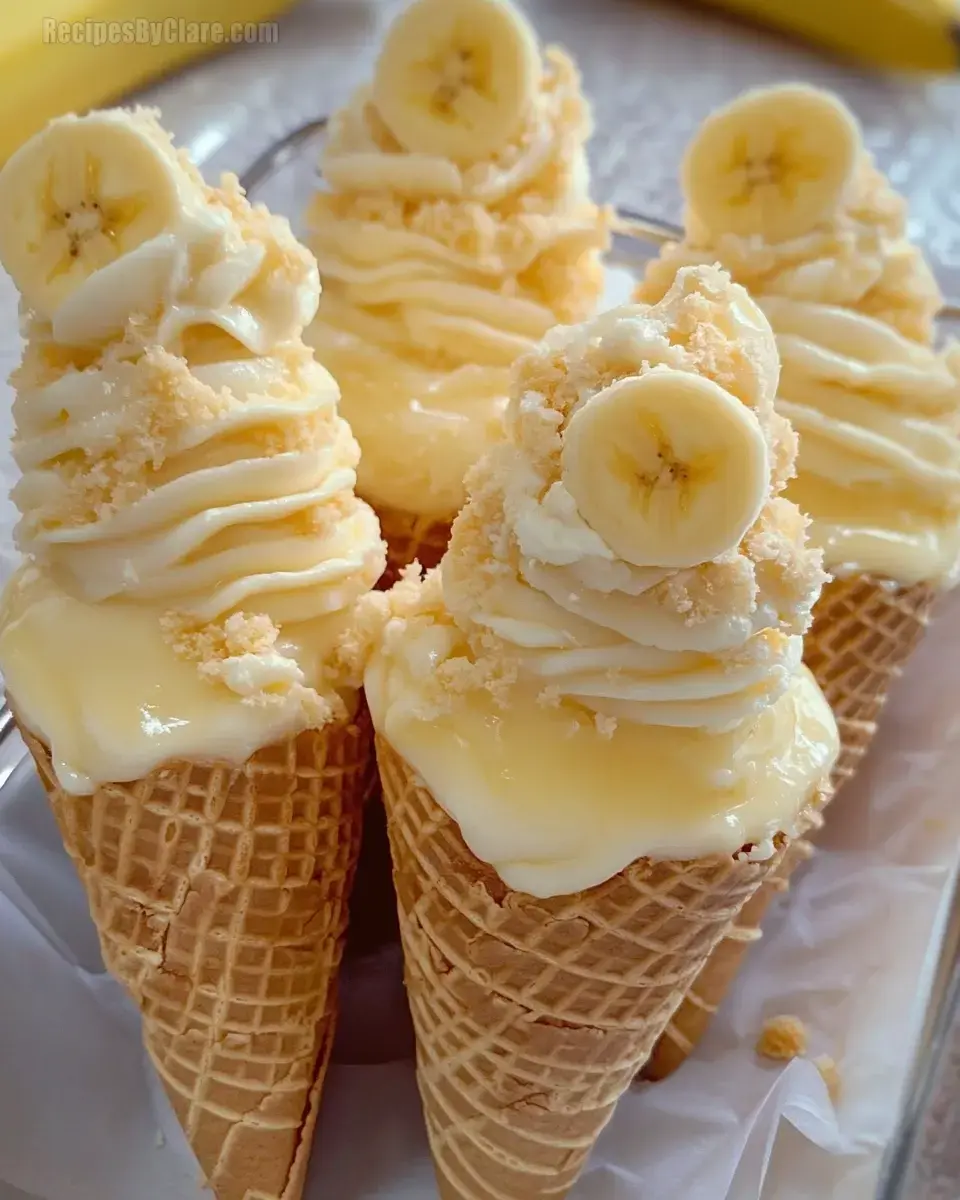 Banana Pudding Cheesecake Cones