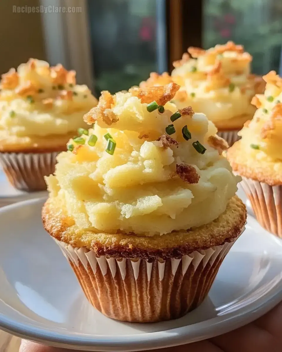 Cornbread Cupcakes with Mashed Potatoes