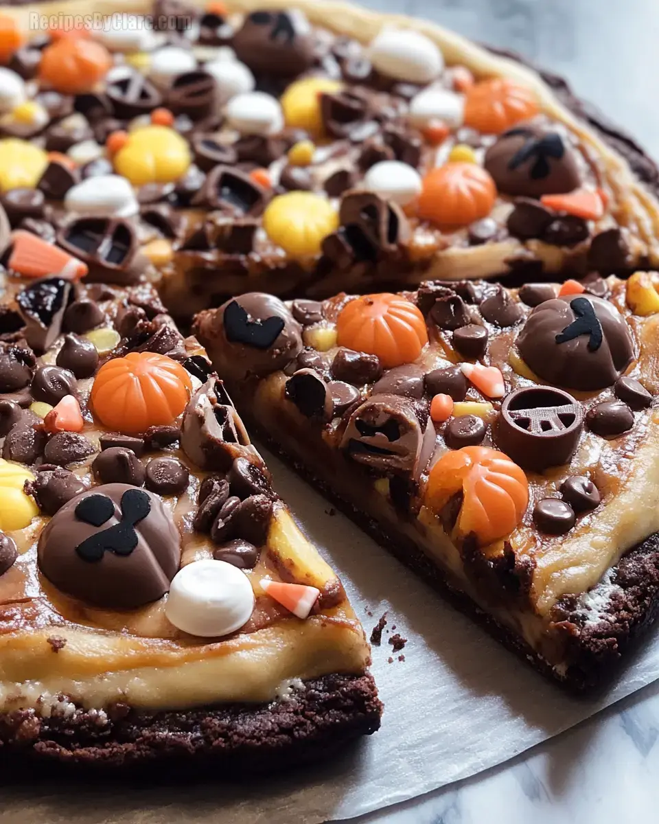 Happy Halloween Brownie Pizza