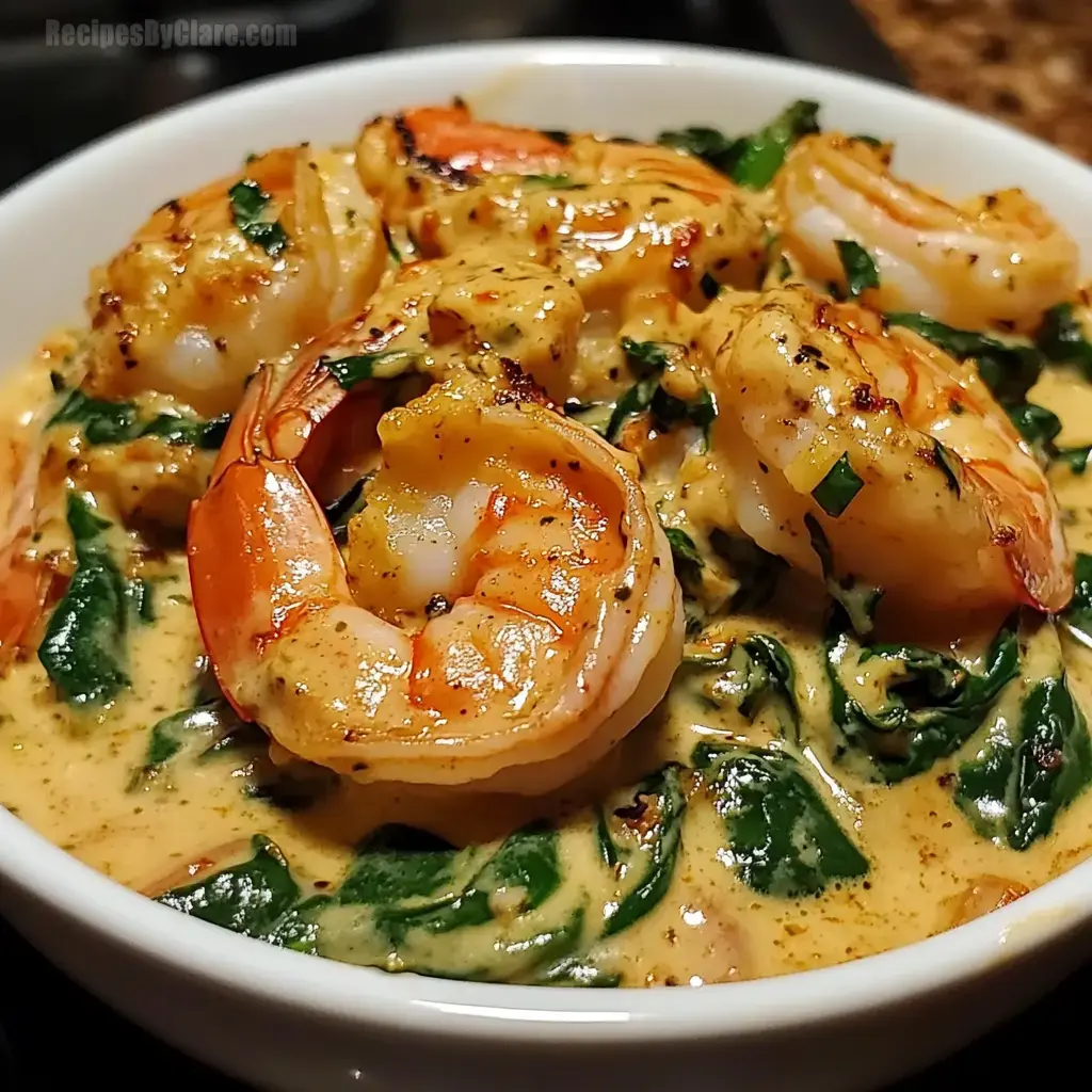 Creamy Shrimp and Crab Spinach