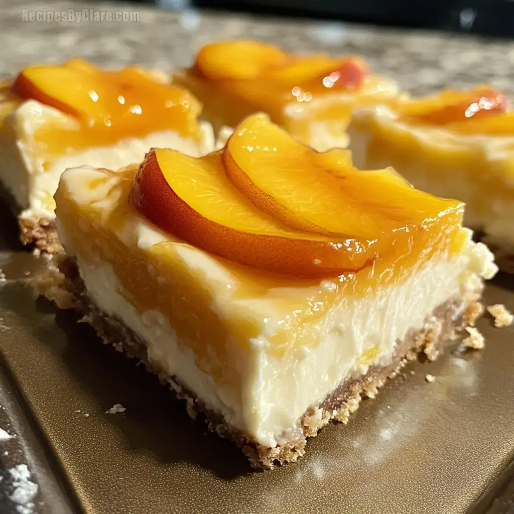 Peaches And Cream Cheesecake Bars