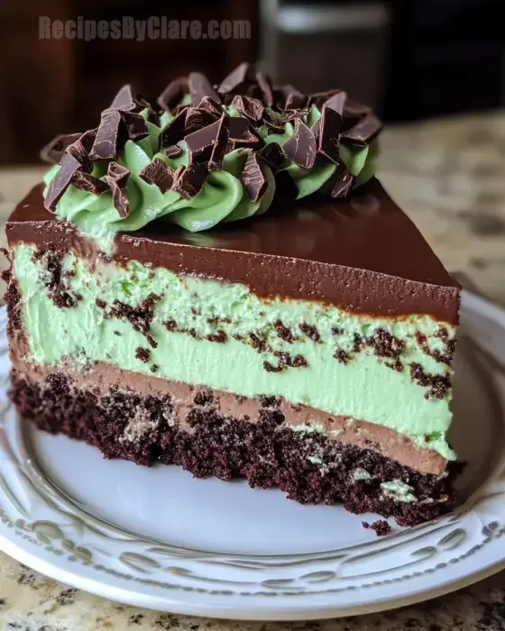 Mint Chocolate Fudge Cheesecake Cake