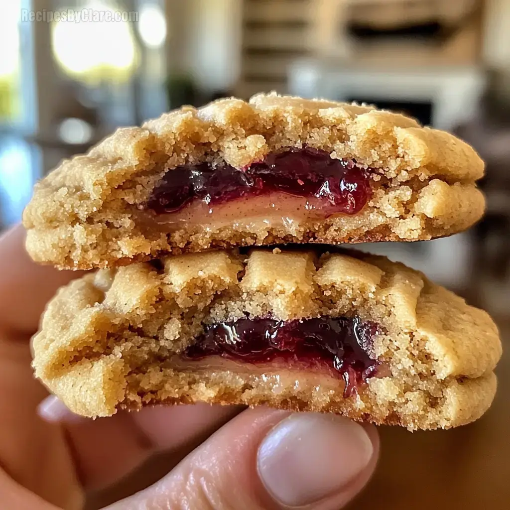 Peanut Butter And Jelly Stuffed Cookies