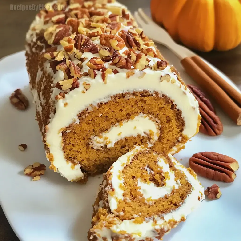 Pumpkin Roll With Cream Cheese Filling