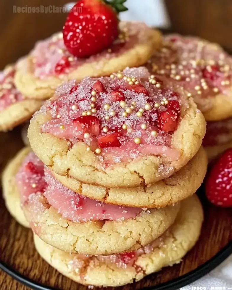 Double Strawberry Sugar Cookies