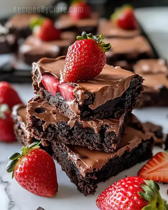 Chocolate Dipped Strawberry Brownies