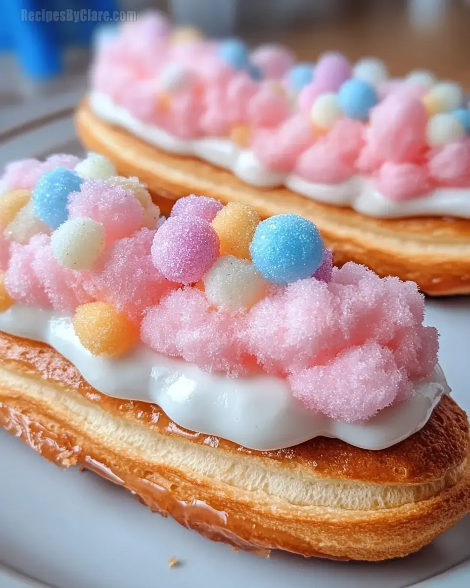 Cotton Candy Cloud Eclairs