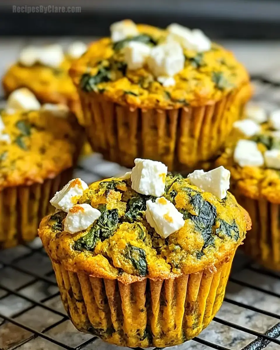 Pumpkin Spinach and Feta Muffins