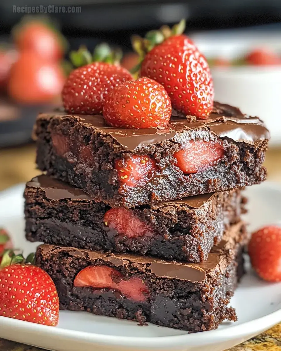 Luscious Chocolate Strawberry Brownies