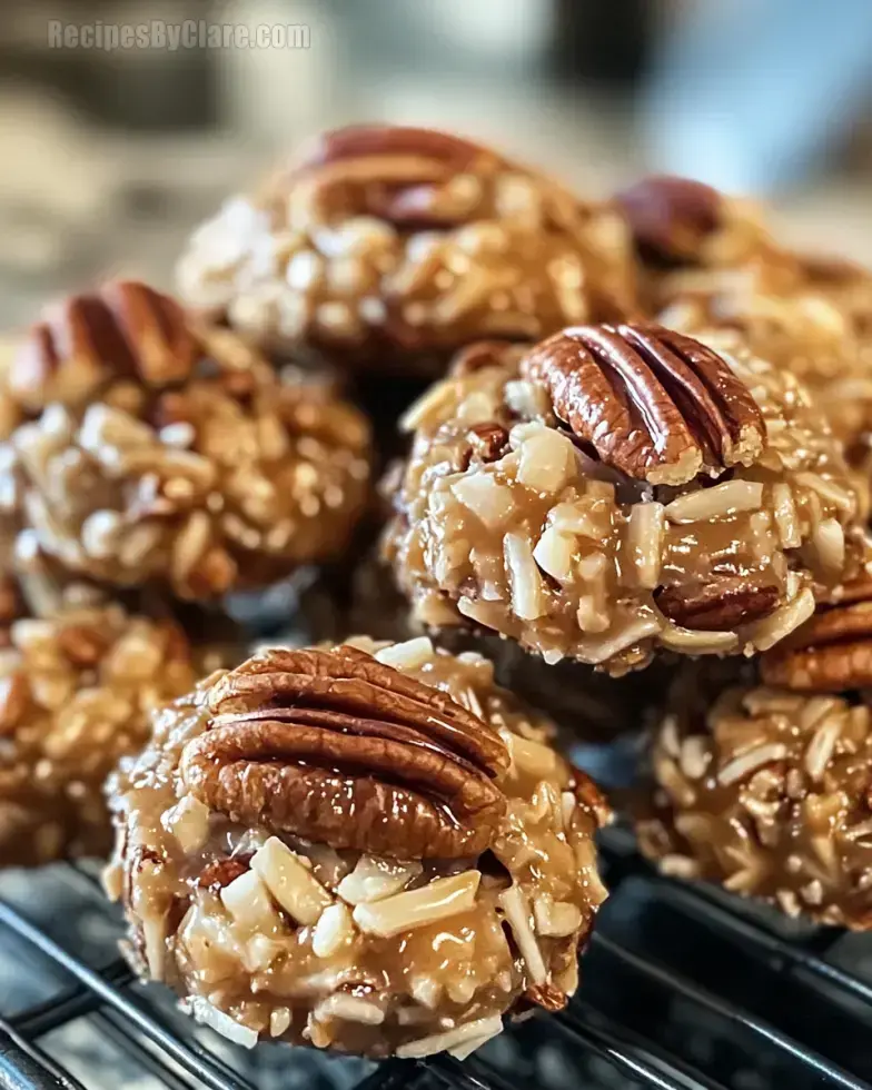 No Bake Pecan Coconut Praline Cookies