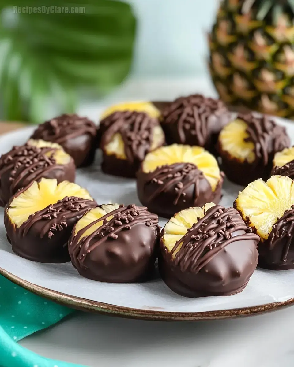 Chocolate-Covered Pineapple Bites