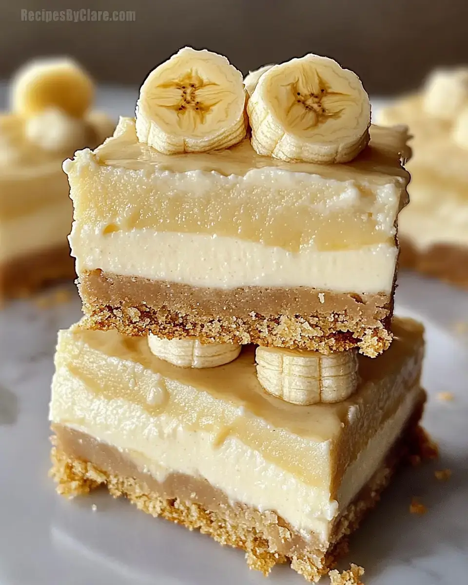 Creamy Banana Pudding Cheesecake Bars