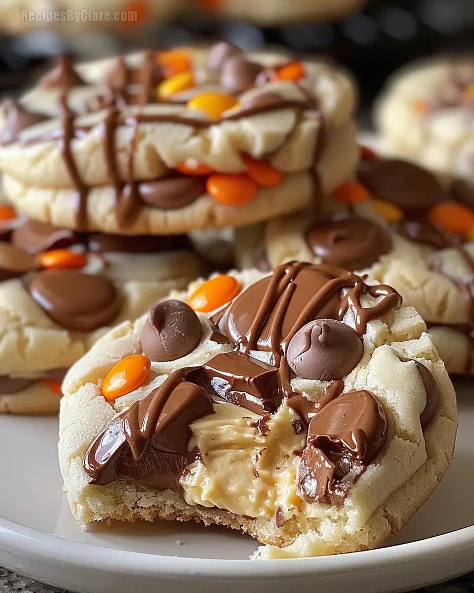 Gooey Reese's Cheesecake Cookies